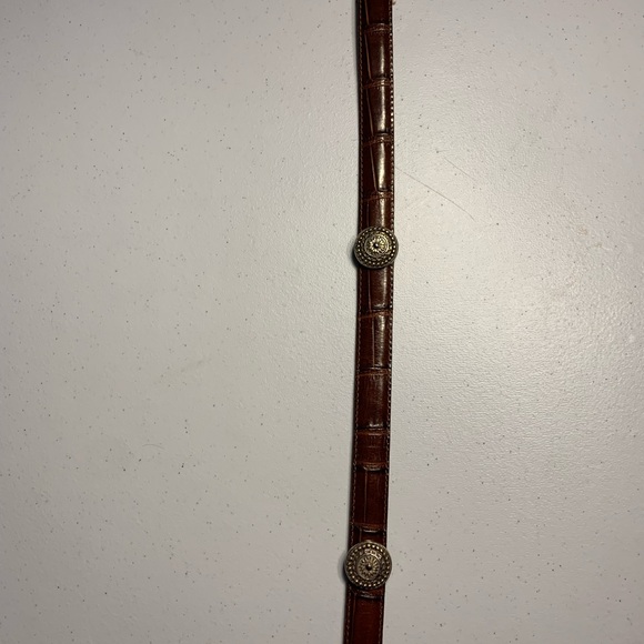 Vintage Brighton brown Leather Belt Silver‑Tone Buckle/Tip-Size 33 (Fits 32–34) - Picture 10 of 12